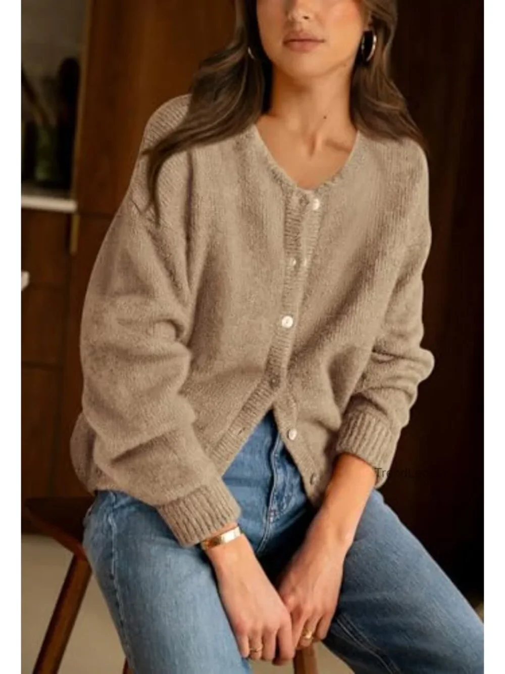Chunky Ribbed Knit Cardigan Sweater for Women Long Sleeve Open Front Casual